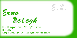 erno melegh business card